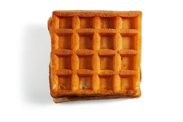 Fresh Soft Delicious Waffles White Background — Stock Photo, Image