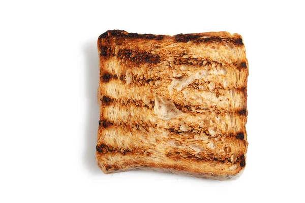 Slice Toasted Grain Bread White Background — Stock Photo, Image
