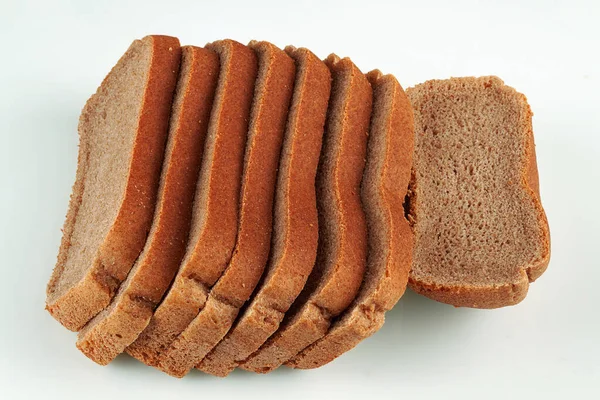 Loaf Fresh Fragrant Rye Bread Cut Slices — Stock Photo, Image