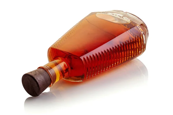 Egy Üveg Erős Alkoholtartalmú Ital Fehér Alapon — Stock Fotó