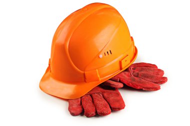 inşaat kask ve koruyucu eldivenler