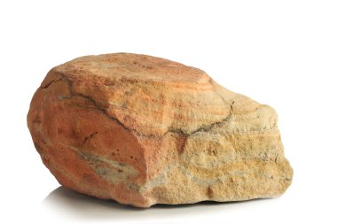 Beyaz bir arka plan üzerinde taş.