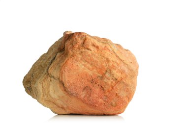 Beyaz bir arka plan üzerinde taş.