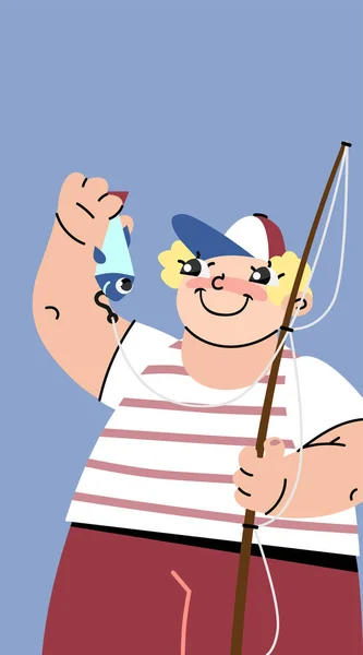 Симпатичная Векторная Иллюстрация Карточка День Рыбака — стоковое фото