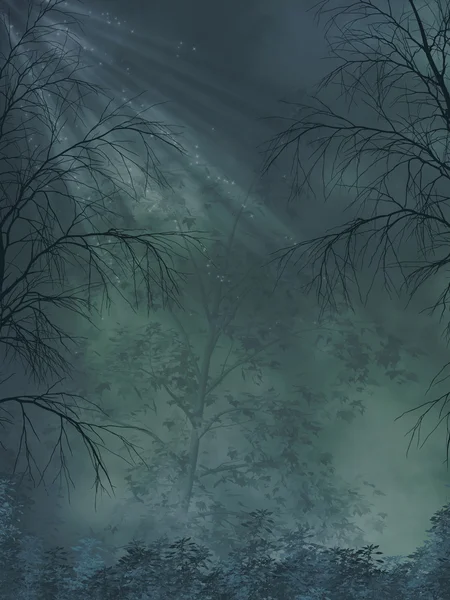 Fantasielandschaft in einem dunklen Wald — Stockfoto