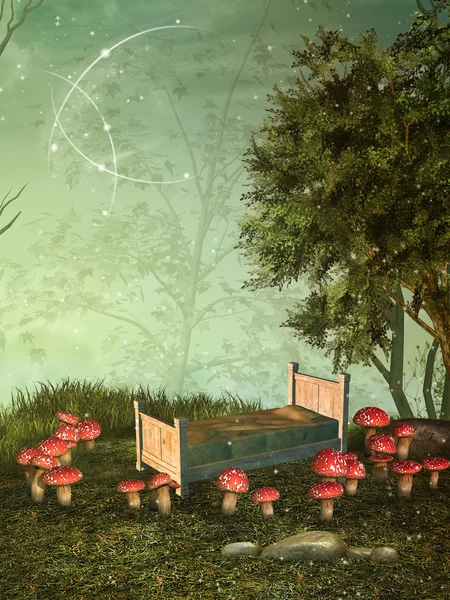Казковий фон з грибами — стокове фото
