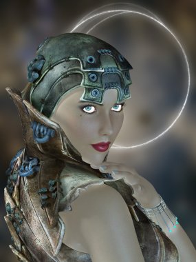 ışıltı gökyüzü kadın fütüristik portre