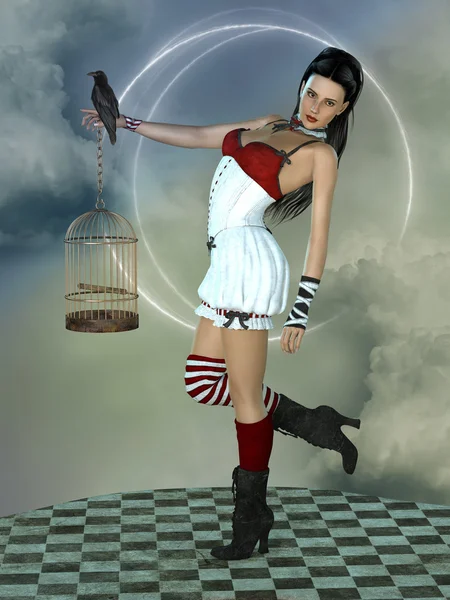Fantasy woman in the sky — Stock Photo, Image