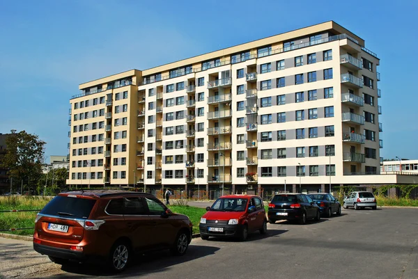 Vilnius Stadt Savanoriu Straße neues Haus — Stockfoto