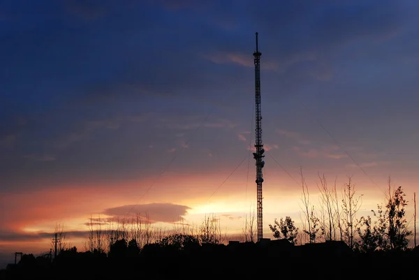 Antena transmissão sinal dvb-t — Fotografia de Stock