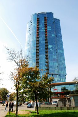 Savanoriu caddesindeki Vilnius şehir gökdelenleri