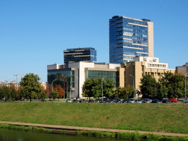 Neris Nehri tahtadan ateş Vilnius şehir merkezi