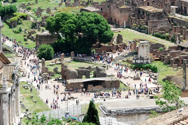 Luchtfoto van het Rome uit de vittorio emanuele monument — Stockfoto