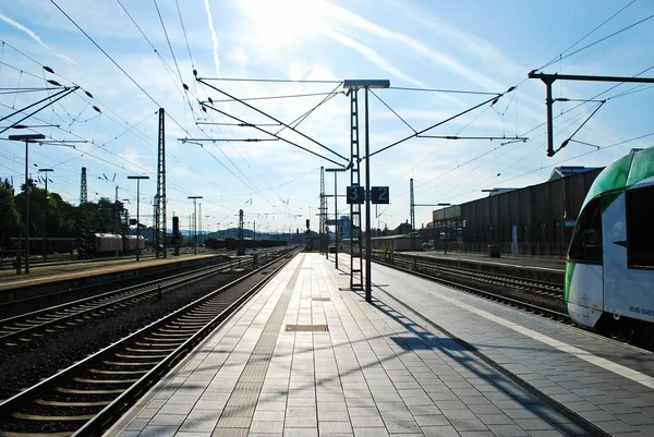 Limburg city railway station sunny day view — Stock Photo, Image