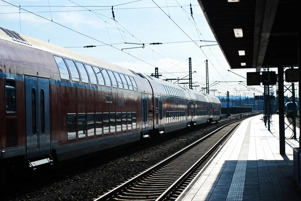 Limburg city railway station sunny day view — Stock Photo, Image