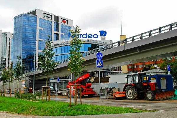 Новые офисы и дома в центре Вильнюса — стоковое фото