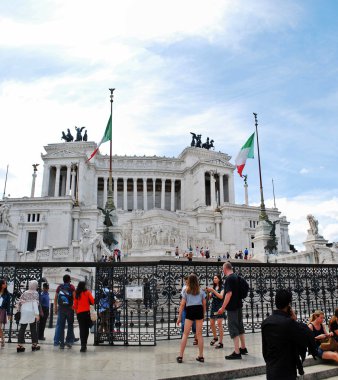 toeristen in rome stad op 29 mei 2014