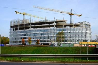 Vilnius city gökdelen inşaat şehir merkezinde