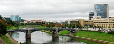 Zverynas köprü ve Vilnius Litvanya Parlamentosu'nun