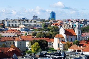 Vilnius Üniversitesi kuleden Vilnius şehir havadan görünümü