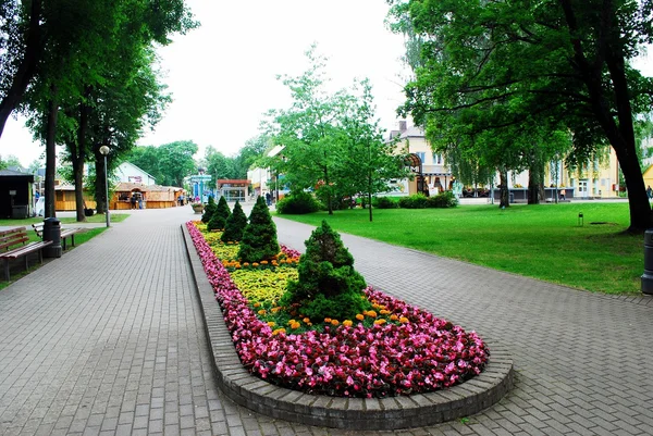 Druskininkai é uma cidade termal no rio Neman, no sul da Lituânia, perto das fronteiras da Bielorrússia e da Polônia . — Fotografia de Stock