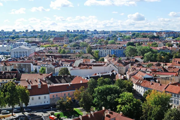 Vilnius stad Flygfoto från Vilnius universitet tower — Stockfoto