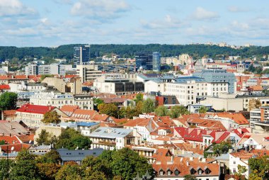 Vilnius Üniversitesi kuleden Vilnius şehir havadan görünümü