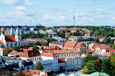 Vilnius Üniversitesi kuleden Vilnius şehir havadan görünümü