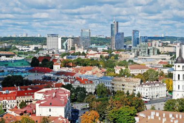 Vilnius Üniversitesi kuleden Vilnius şehir havadan görünümü