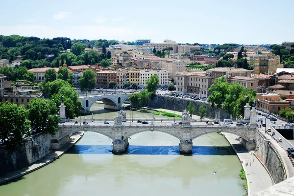 Rome city aerial view from San Angelo castle — Stock Photo, Image