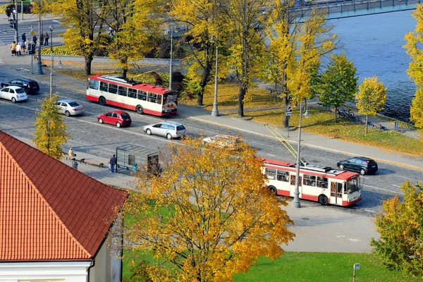 Тележка на улице Вильнюса 12 октября 2014 года — стоковое фото