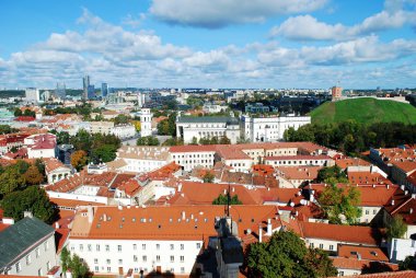 Vilnius Üniversitesi kuleden Vilnius şehir havadan görünümü