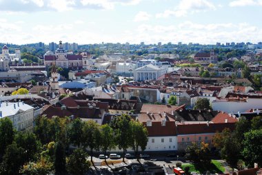 Vilnius Üniversitesi kuleden Vilnius şehir havadan görünümü