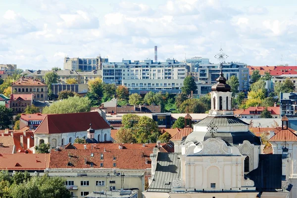 Vilnius město letecký pohled z věže Vilnius University — Stock fotografie