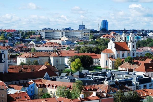 Vilnius město letecký pohled z věže Vilnius University — Stock fotografie