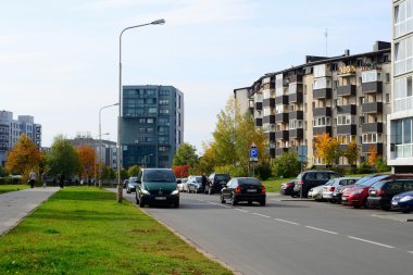 Vilnius öğleden sonra saat adlı Baltrusaicio Caddesi