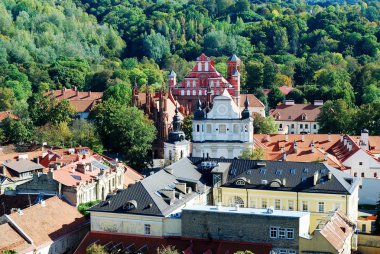 Vilnius Üniversitesi kuleden Vilnius şehir havadan görünümü