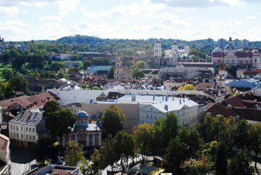 Vilnius Üniversitesi kuleden Vilnius şehir havadan görünümü