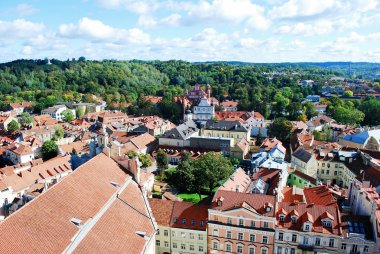Vilnius Üniversitesi kuleden Vilnius şehir havadan görünümü