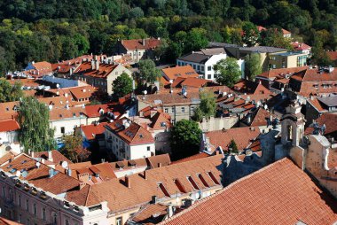 Vilnius Üniversitesi kuleden Vilnius şehir havadan görünümü
