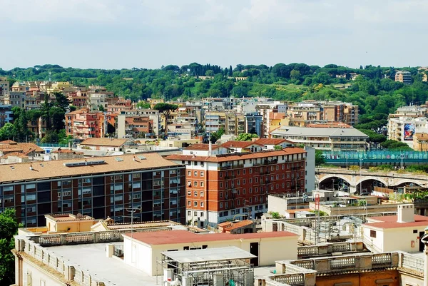 Aerial view of Rome city from St Peter Basilica roof — Stock Photo, Image