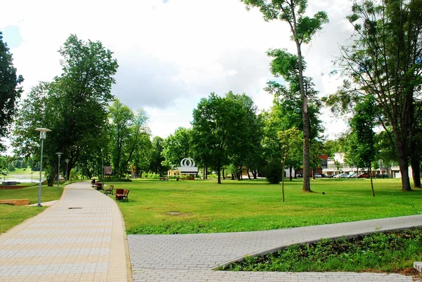 Druskininkai är en stad vid floden Njemen i södra Litauen — Stockfoto