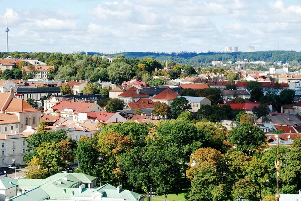 Vilnius city Légifelvételek a Vilniusi Egyetem torony — Stock Fotó