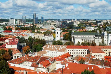 Vilnius Üniversitesi kuleden Vilnius şehir havadan görünümü