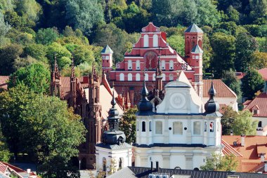 Vilnius Üniversitesi kuleden Vilnius şehir havadan görünümü