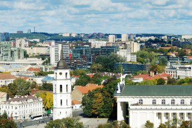 Vilnius Üniversitesi kuleden Vilnius şehir havadan görünümü