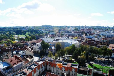 Vilnius Üniversitesi kuleden Vilnius şehir havadan görünümü