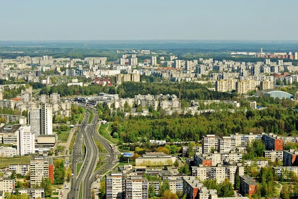 Vilnius capitale de la Lituanie vue aérienne — Photo