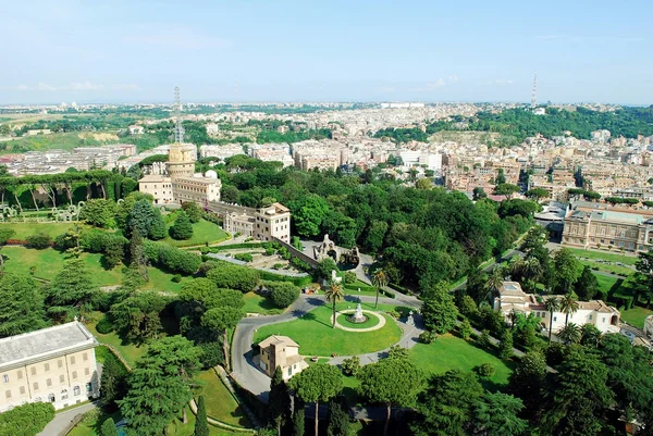 Aerial view of Rome city from St Peter Basilica roof — Stock Photo, Image