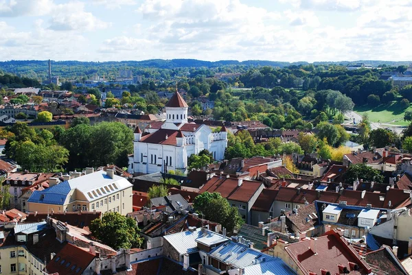 Vilnius Üniversitesi kuleden Vilnius şehir havadan görünümü — Stok fotoğraf